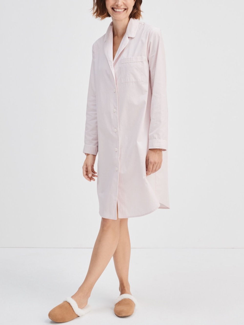 Haven Well Within Organic Cotton Poplin Serenity Stripe Sleep Shirt Dress XXL
